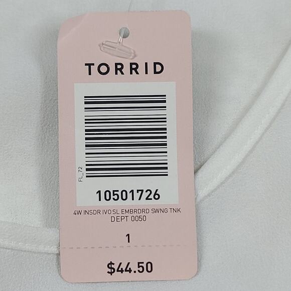 Torrid beaded chevron sheer chiffon women's tank top White Size 1 Party Festival - Picture 11 of 12